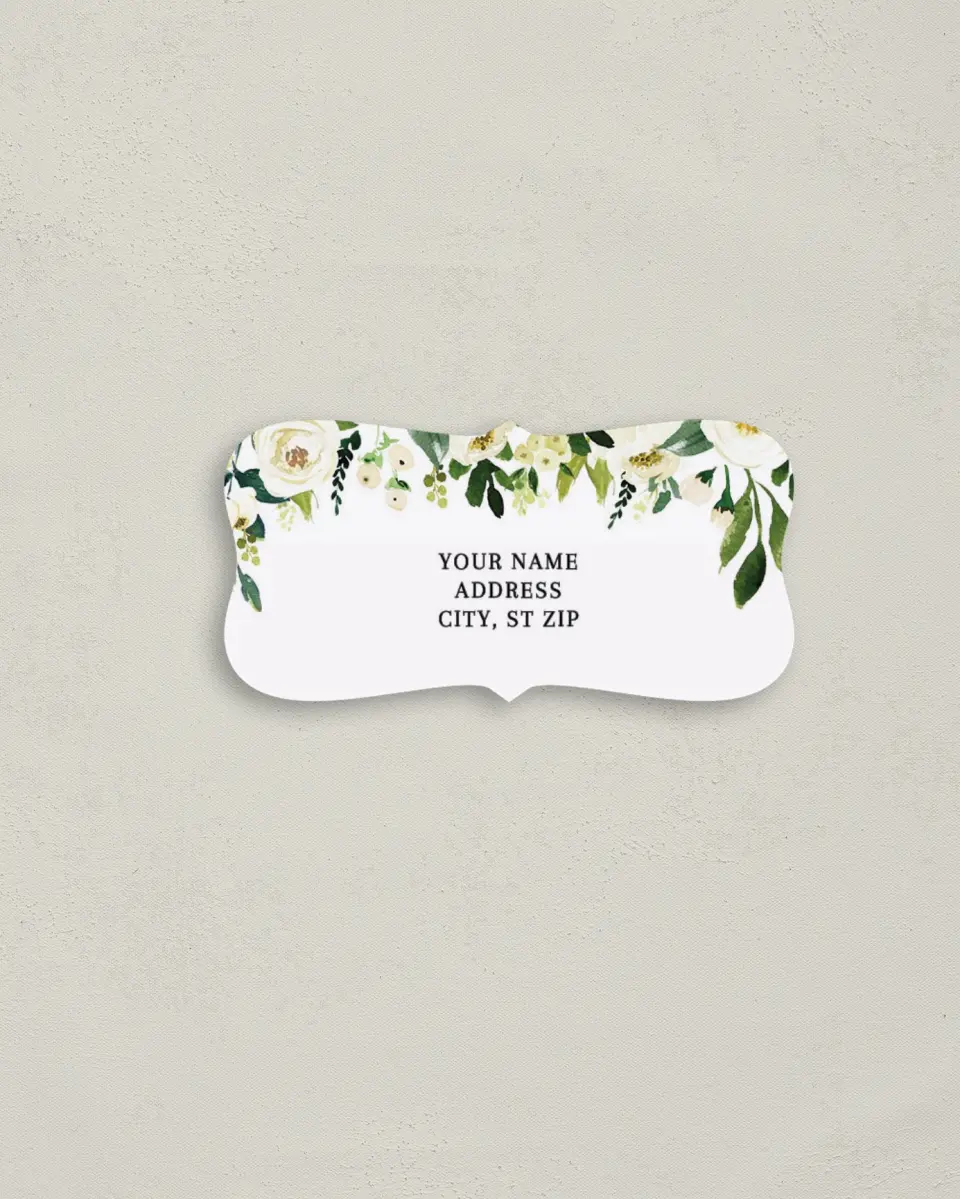 This is a 3" x 1½" Return Address Label called Elegant Garden printed in full color