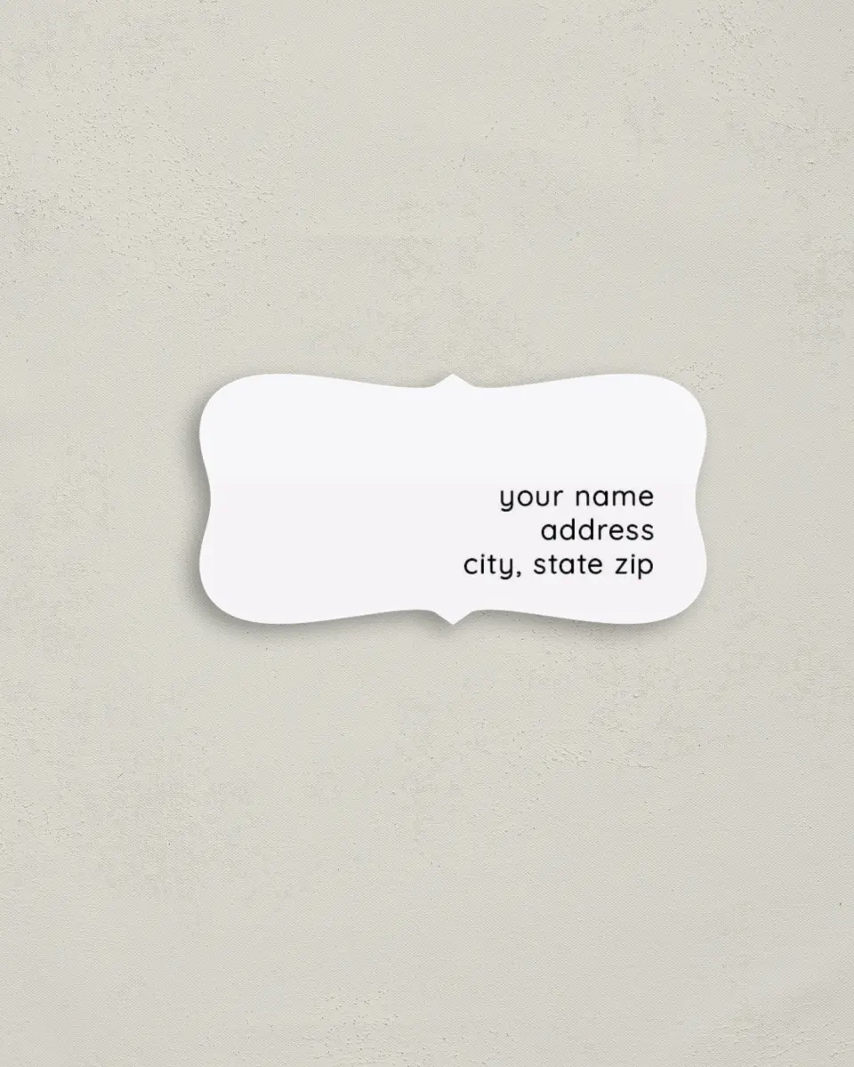 This is a 3" x 1½" Return Address Label called Exciting News printed in full color