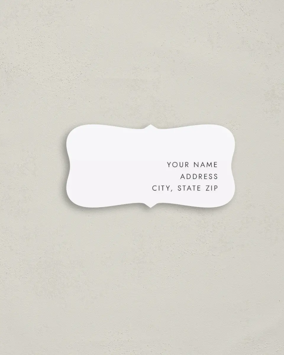 This is a 3" x 1½" Return Address Label called Modern Initial printed in full color