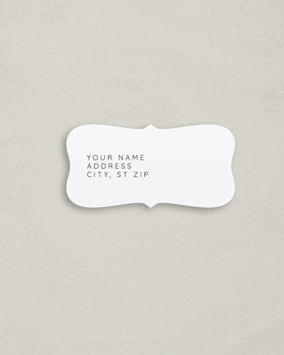 This is a 3" x 1½" Return Address Label called Modern Love Box printed in full color