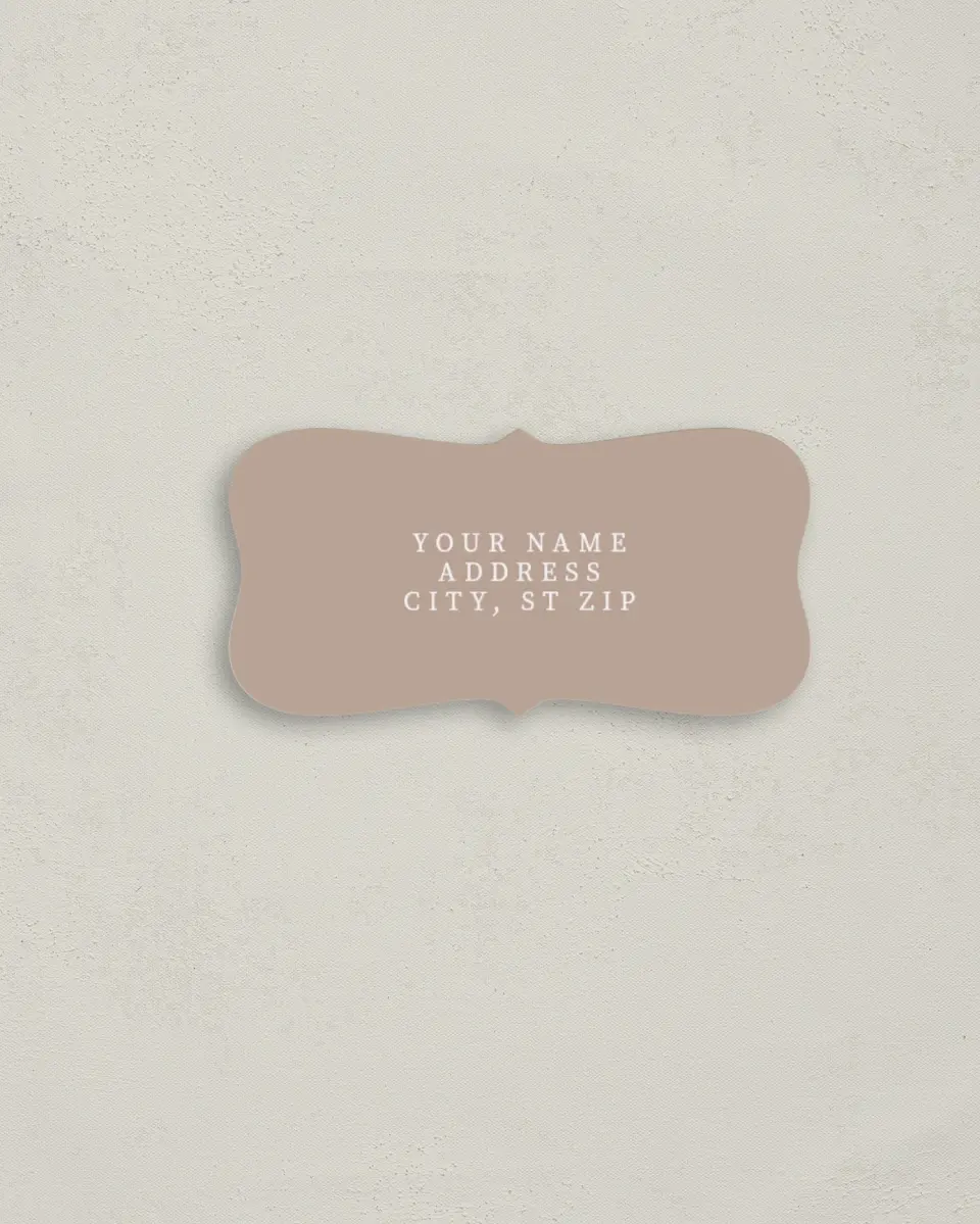 This is a 3" x 1½" Return Address Label called Simply Swooning printed in full color