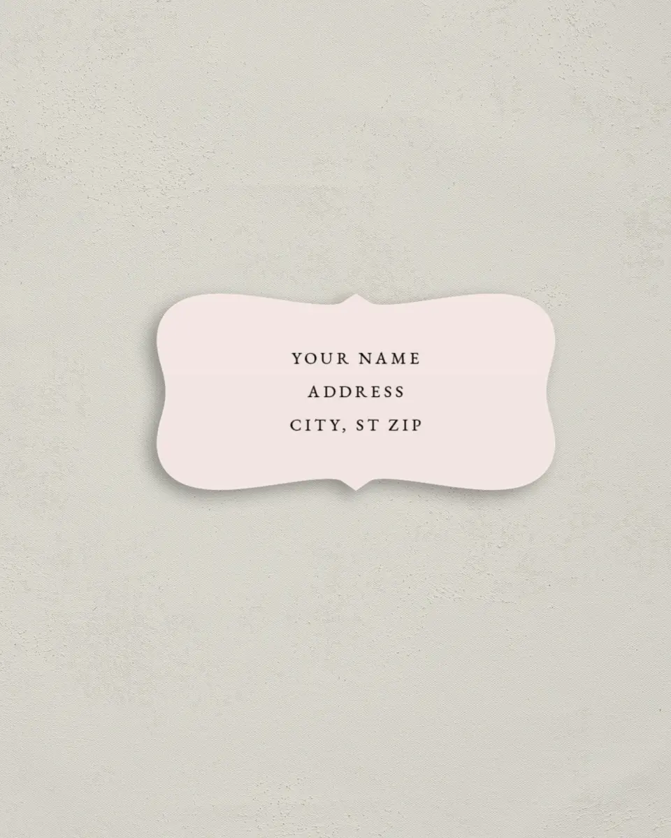This is a 3" x 1½" Return Address Label called Romantic Garden printed in full color