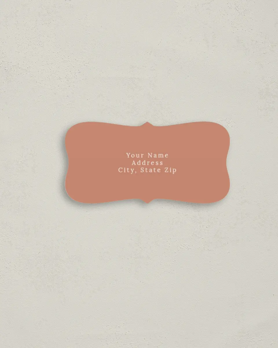 This is a 3" x 1½" Return Address Label called Quaint Quad printed in full color