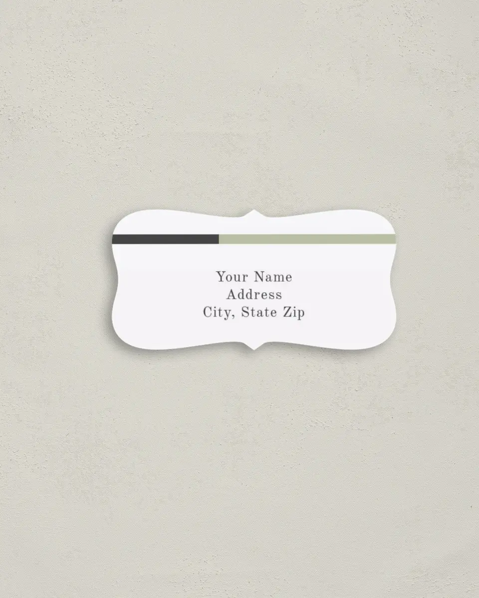 This is a 3" x 1½" Return Address Label called Bridal Bar printed in full color