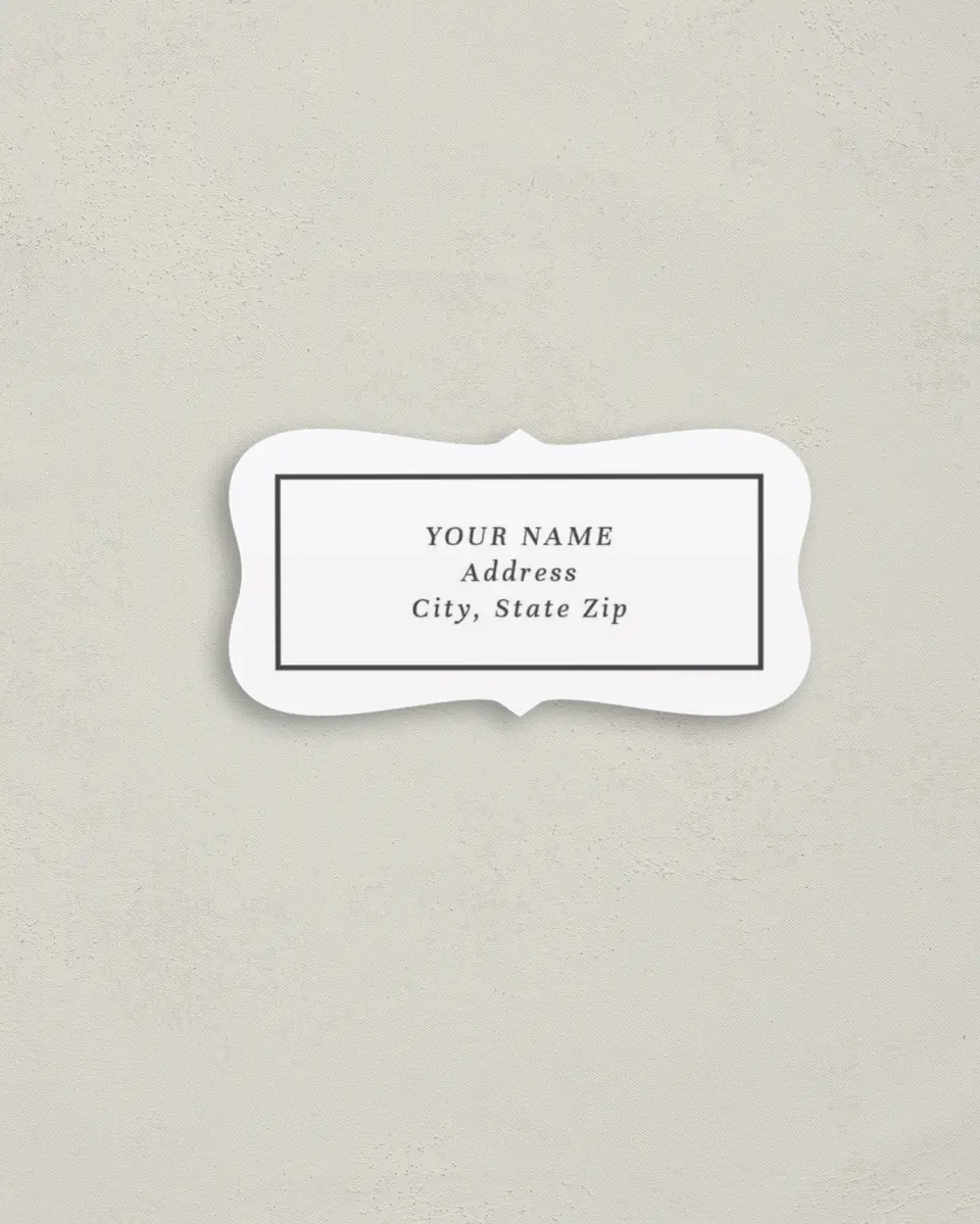 This is a 3" x 1½" Return Address Label called Graphic Enclosure printed in full color