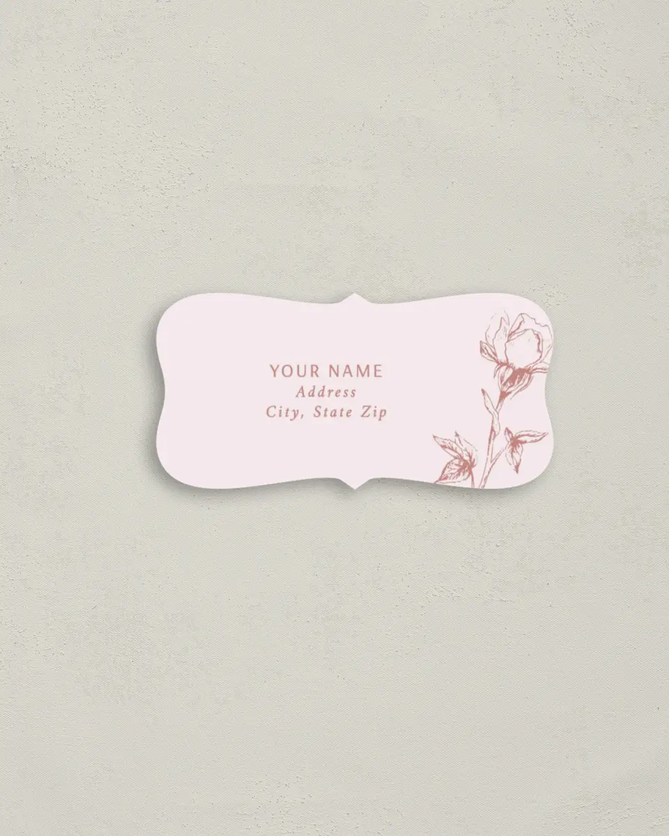 This is a 3" x 1½" Return Address Label called Blooming Bud printed in full color