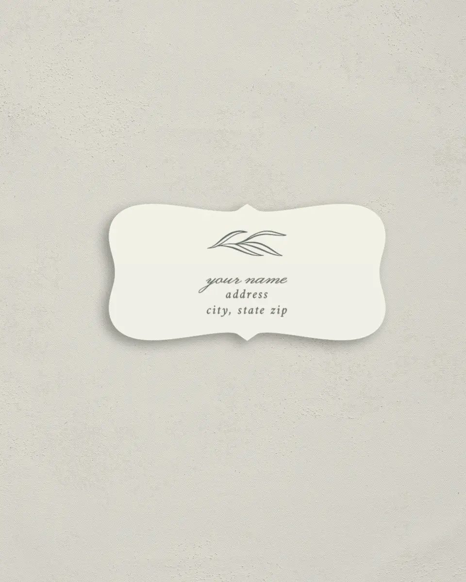 This is a 3" x 1½" Return Address Label called Whisper Twig printed in full color