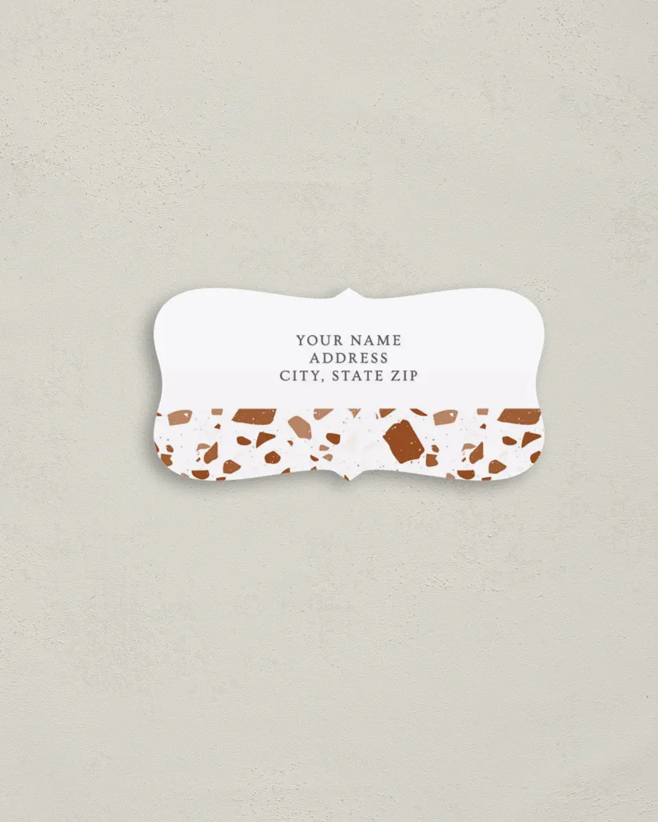 This is a 3" x 1½" Return Address Label called Cornerstone of Love printed in full color