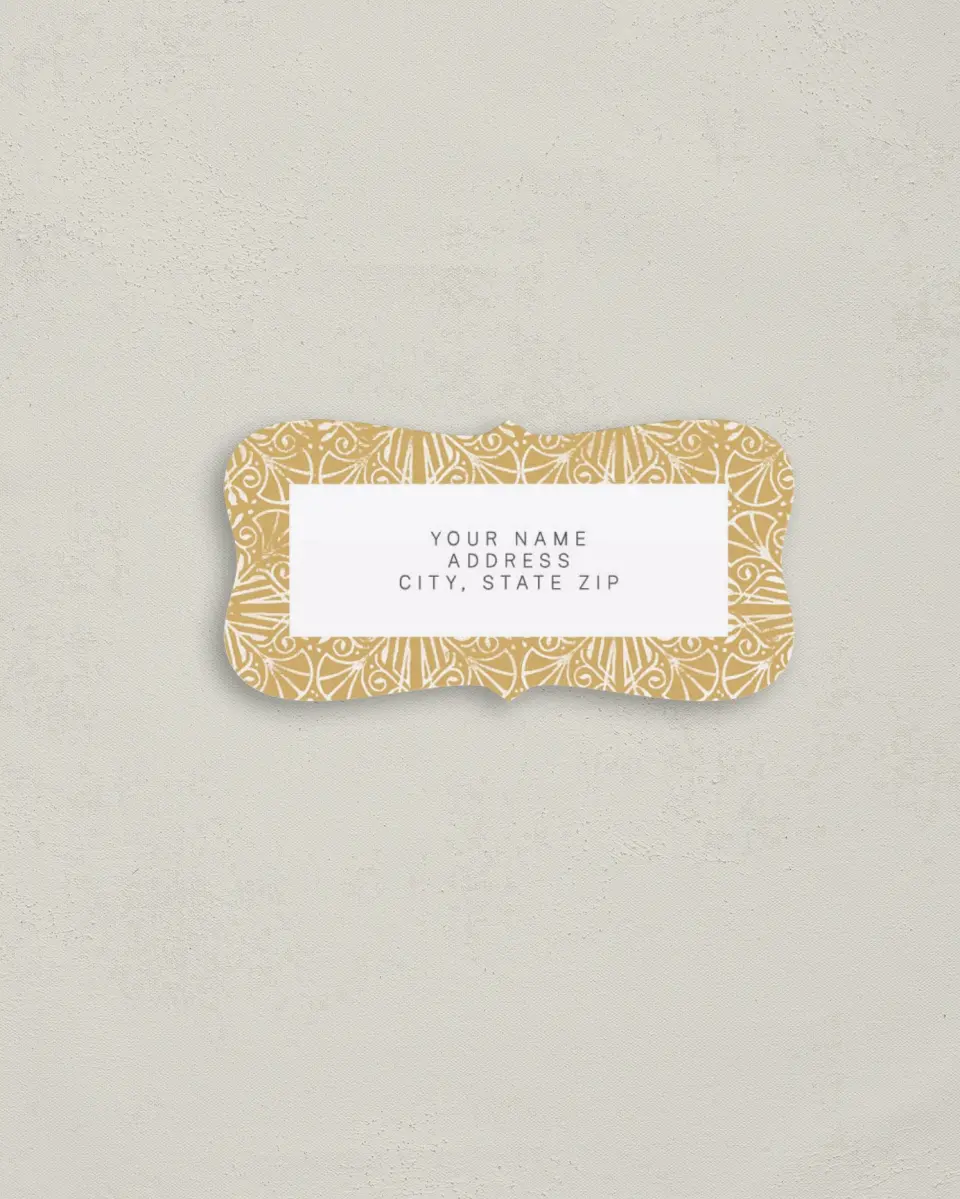 This is a 3" x 1½" Return Address Label called Decorated Luxury printed in full color