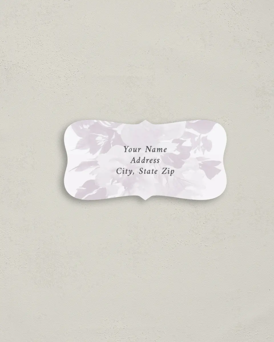 This is a 3" x 1½" Return Address Label called Floral Burst printed in full color