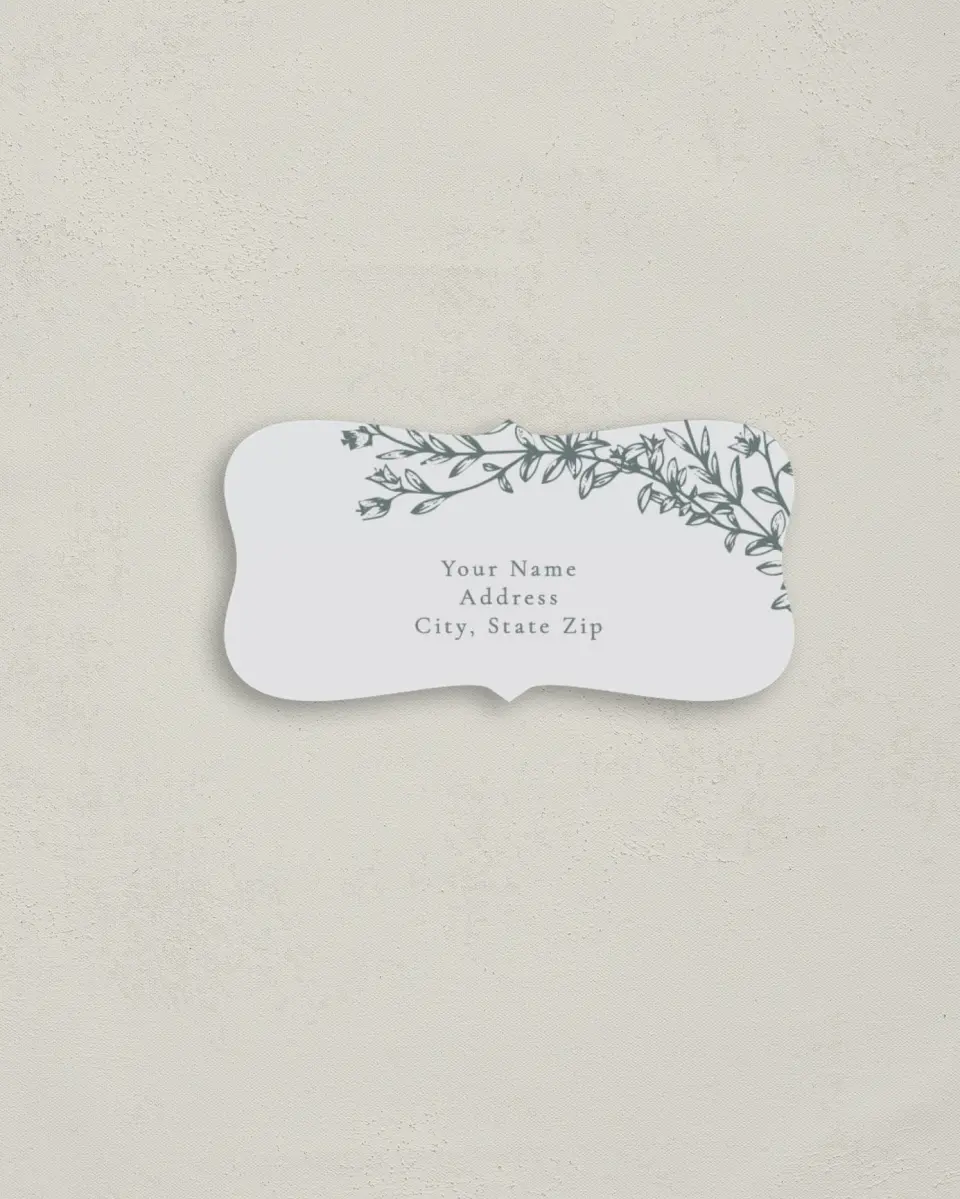 This is a 3" x 1½" Return Address Label called Timeless Order printed in full color