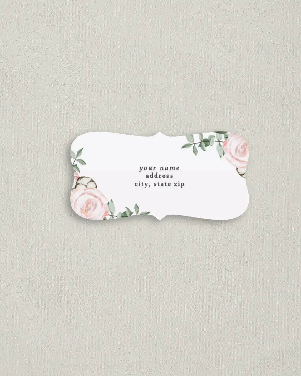 This is a 3" x 1½" Return Address Label called Soft Rose printed in full color
