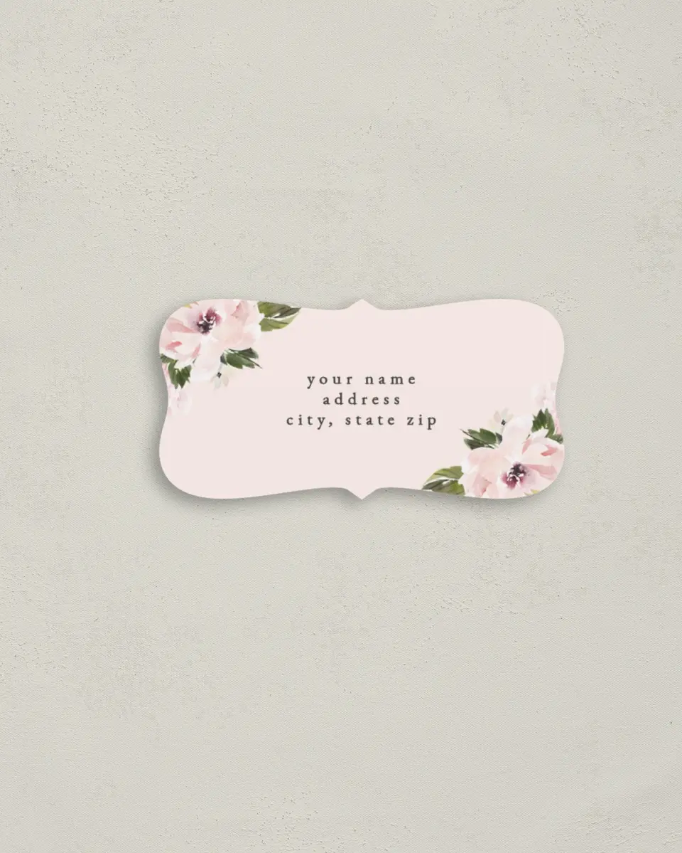 This is a 3" x 1½" Return Address Label called Sweet Floral printed in full color