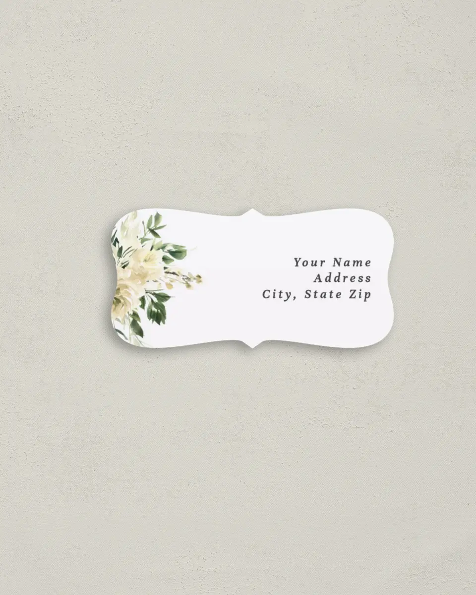 This is a 3" x 1½" Return Address Label called Honest Bouquet printed in full color