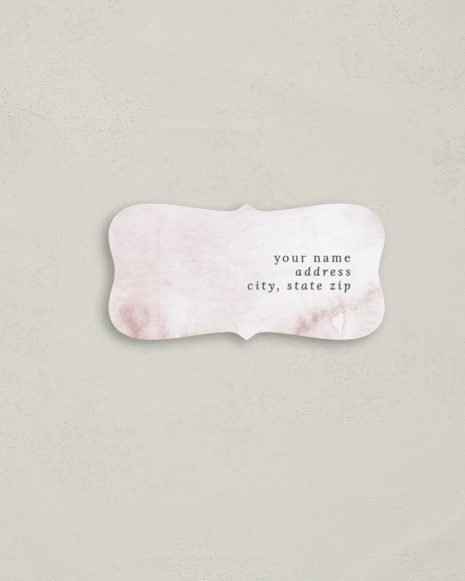 This is a 3" x 1½" Return Address Label called Gentle Touch printed in full color