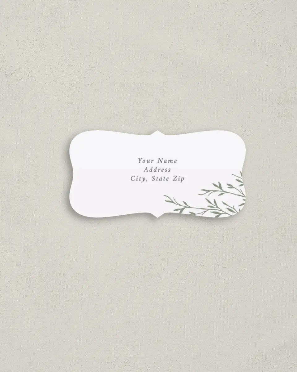 This is a 3" x 1½" Return Address Label called Bright Greens printed in full color