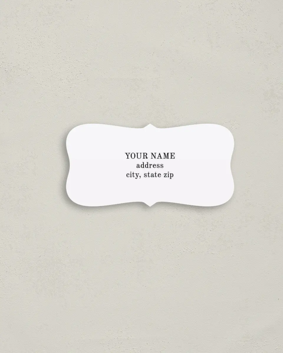 This is a 3" x 1½" Return Address Label called Classy Type printed in full color
