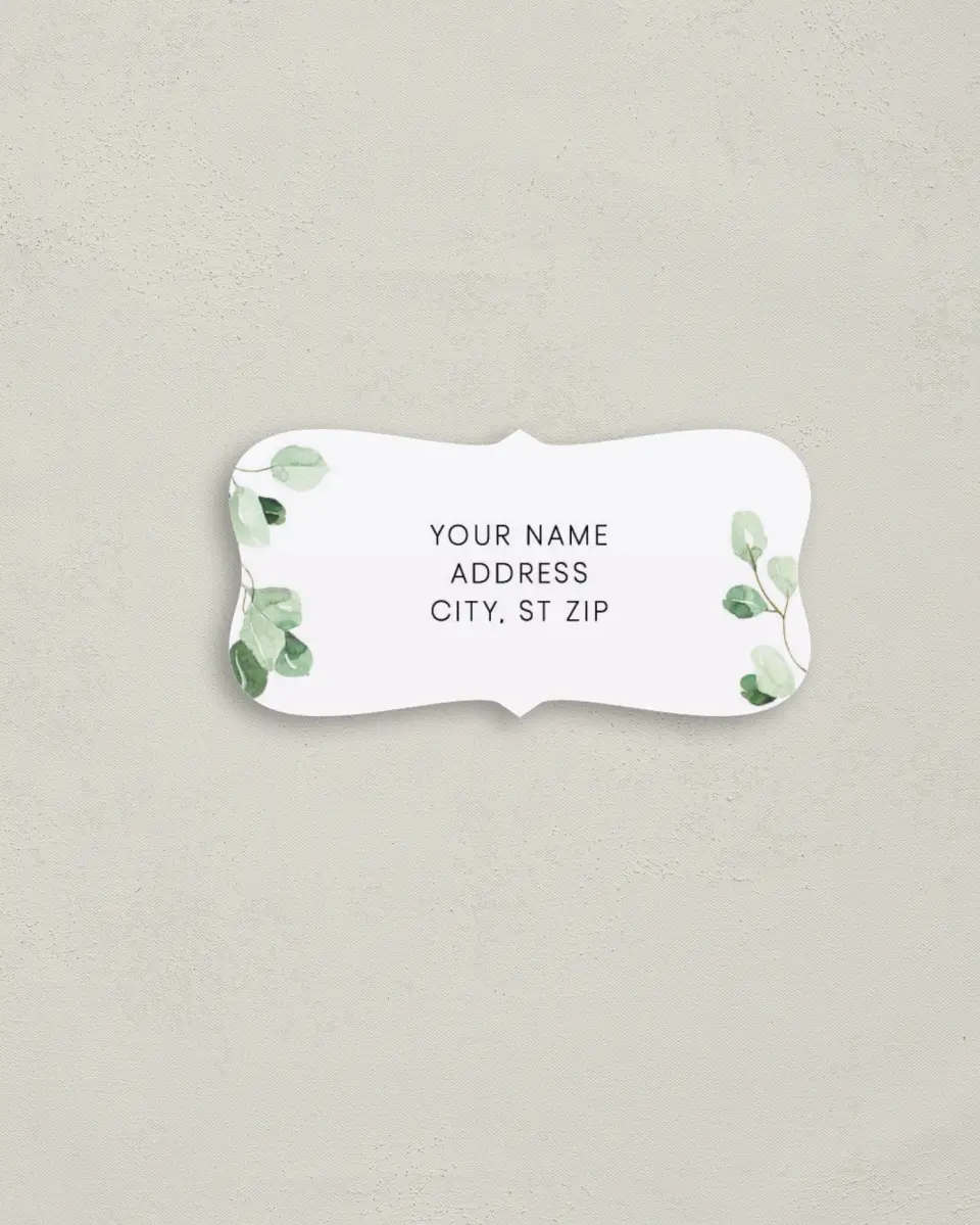 This is a 3" x 1½" Return Address Label called Sweet Greenery printed in full color