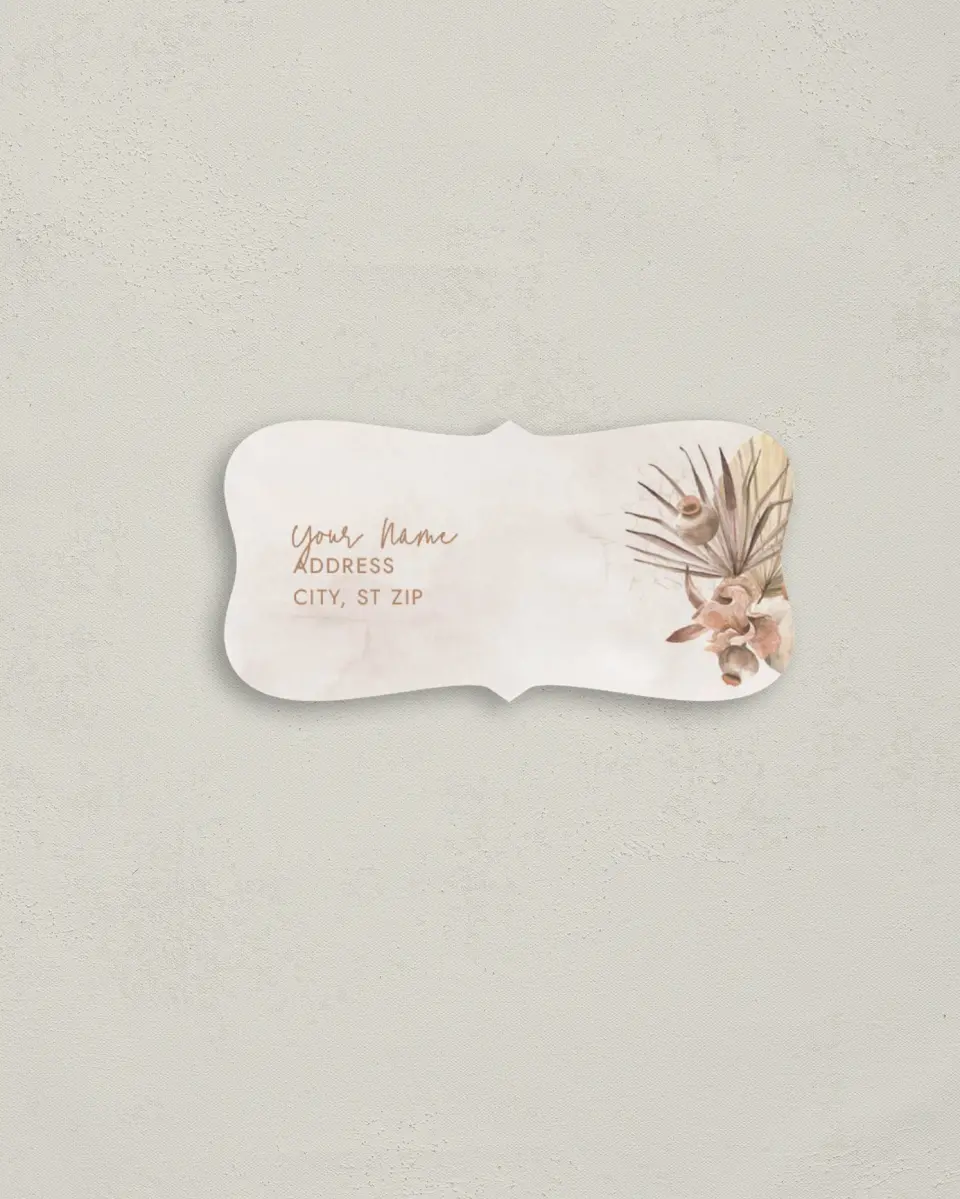 This is a 3" x 1½" Return Address Label called Boho Blooms printed in full color
