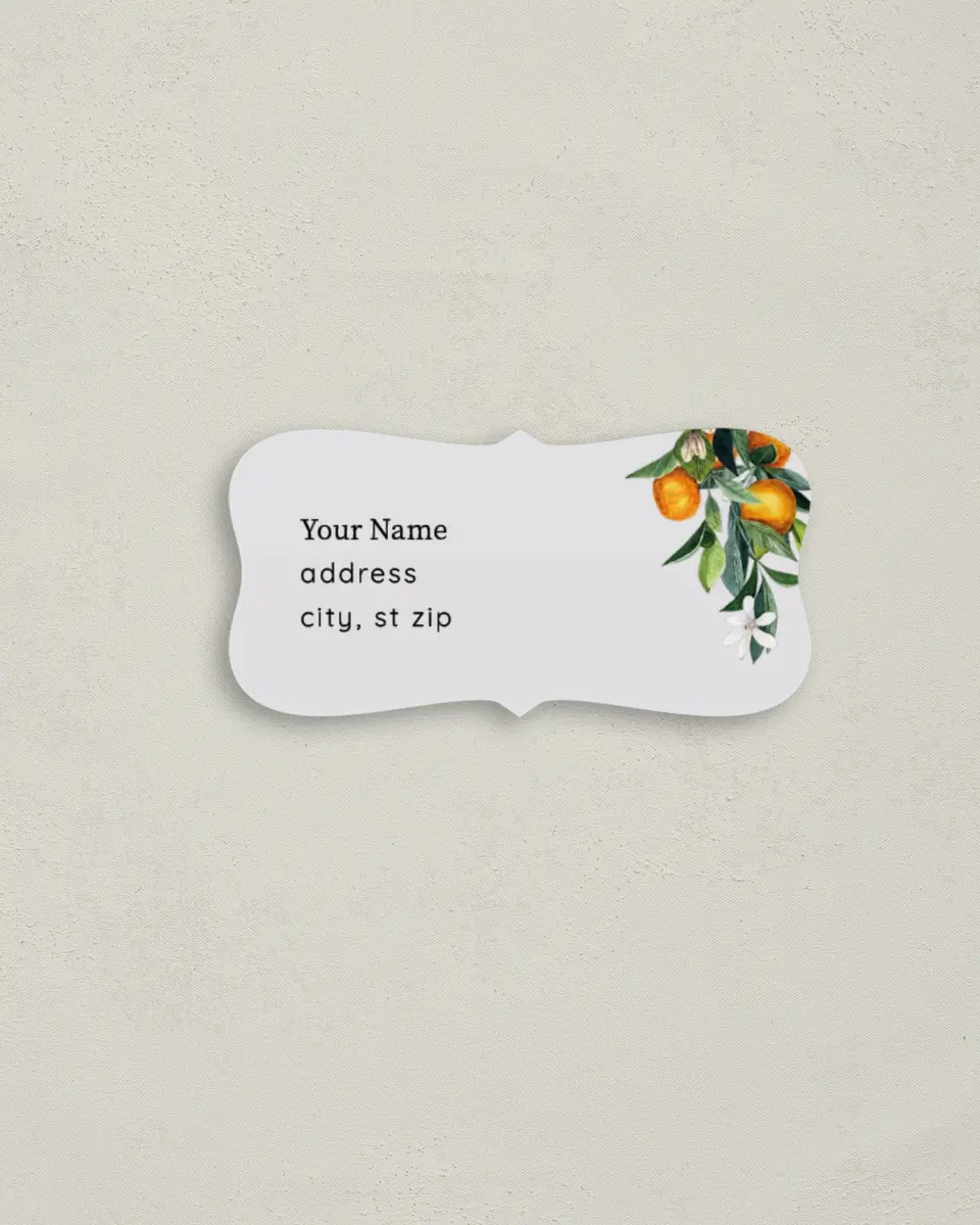 This is a 3" x 1½" Return Address Label called Mod Citrus printed in full color