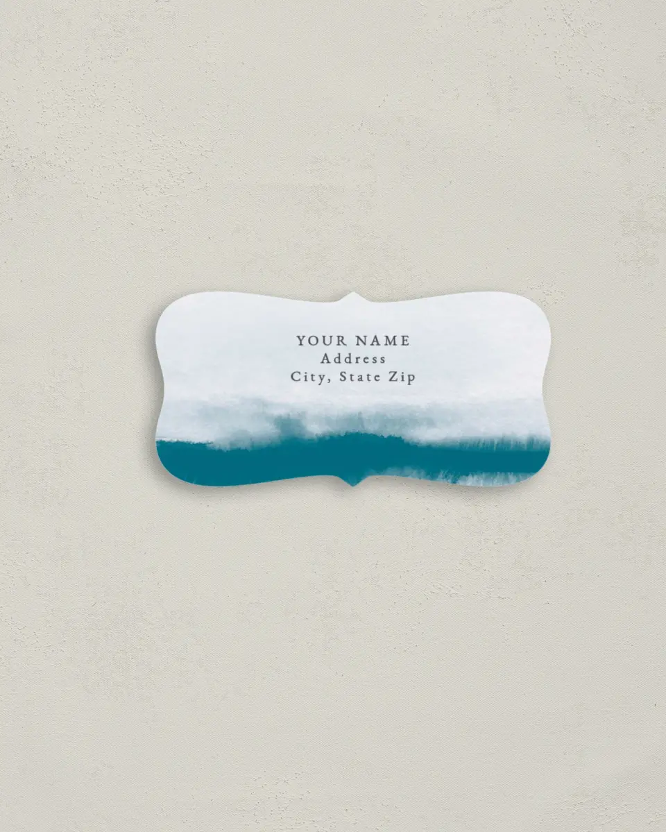 This is a 3" x 1½" Return Address Label called Shore Impression printed in full color