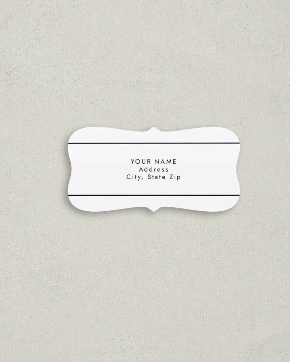 This is a 3" x 1½" Return Address Label called Spacious Idea printed in full color