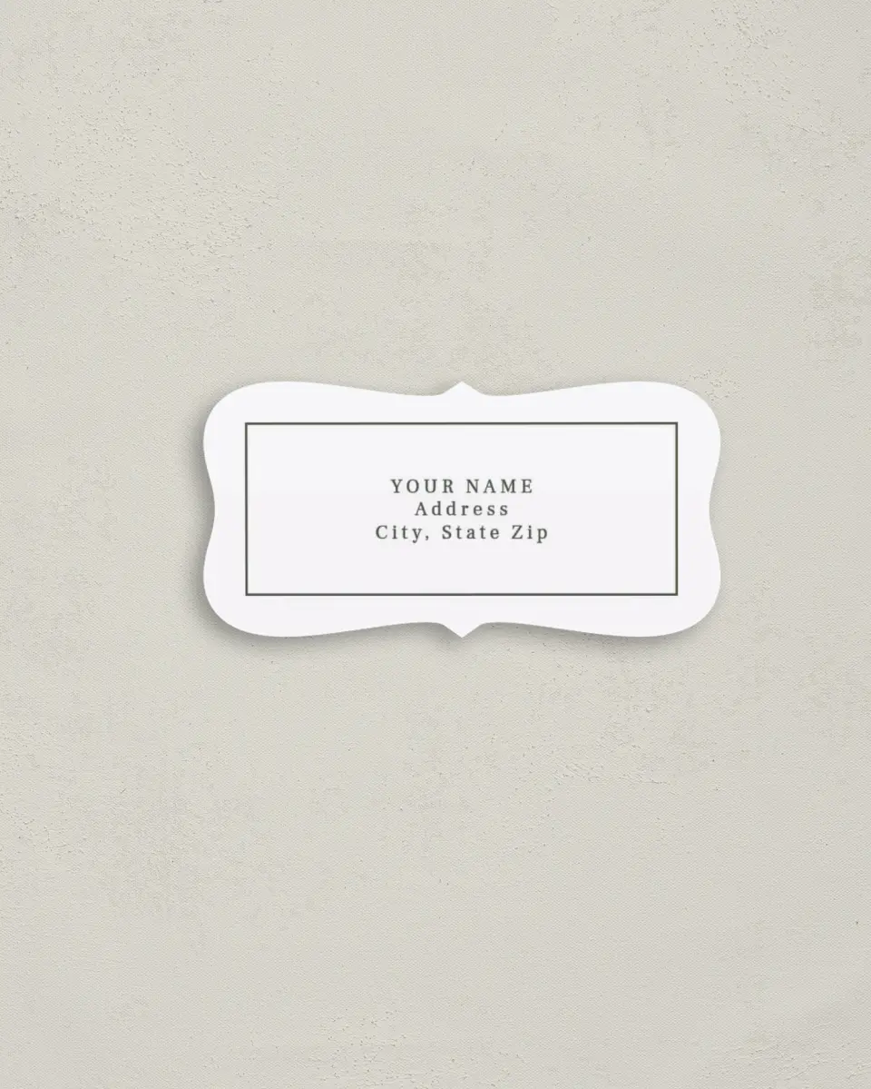 This is a 3" x 1½" Return Address Label called Magnificent Margin printed in full color