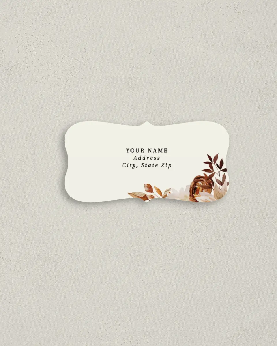 This is a 3" x 1½" Return Address Label called Country Blooms printed in full color