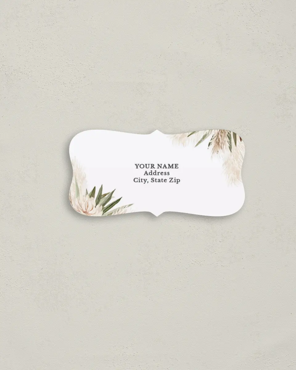 This is a 3" x 1½" Return Address Label called Natural Boho printed in full color