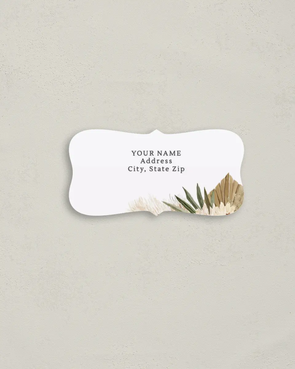 This is a 3" x 1½" Return Address Label called Serene Flora printed in full color