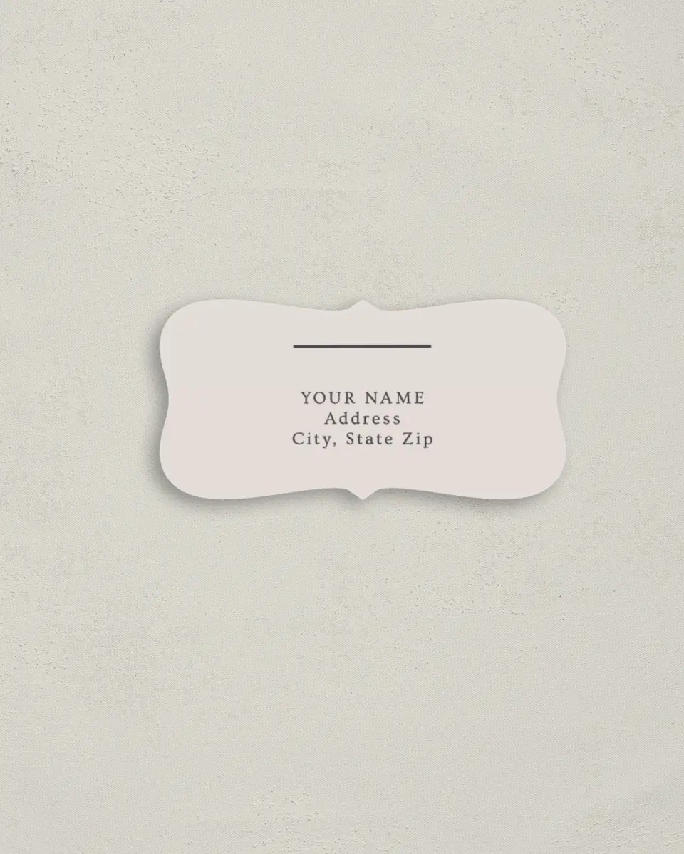 This is a 3" x 1½" Return Address Label called Simple Gathering printed in full color