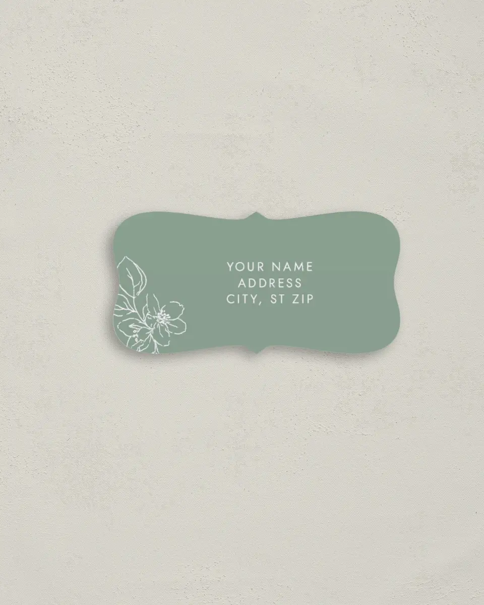 This is a 3" x 1½" Return Address Label called Blossoming Arch printed in full color