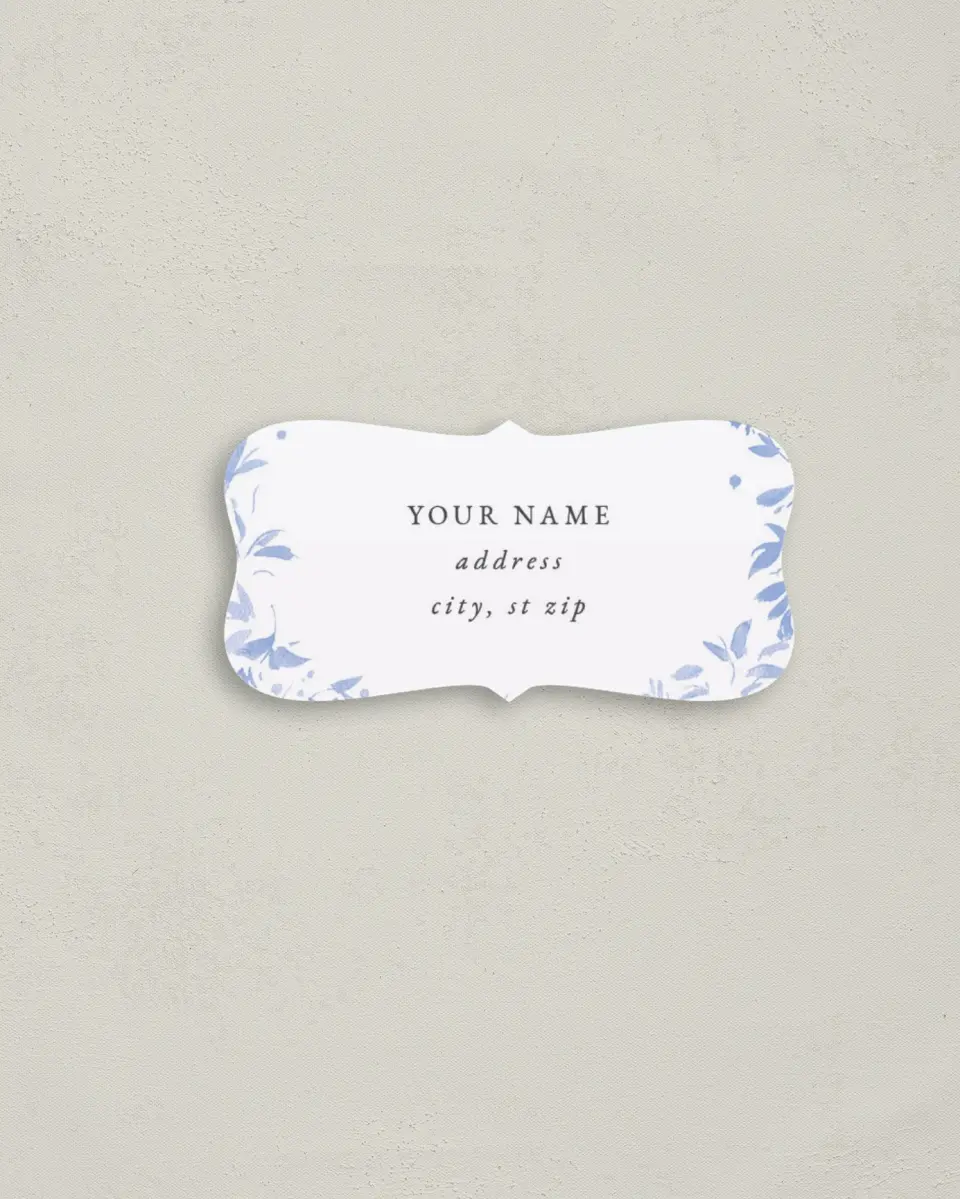 This is a 3" x 1½" Return Address Label called Soft Botanics printed in full color