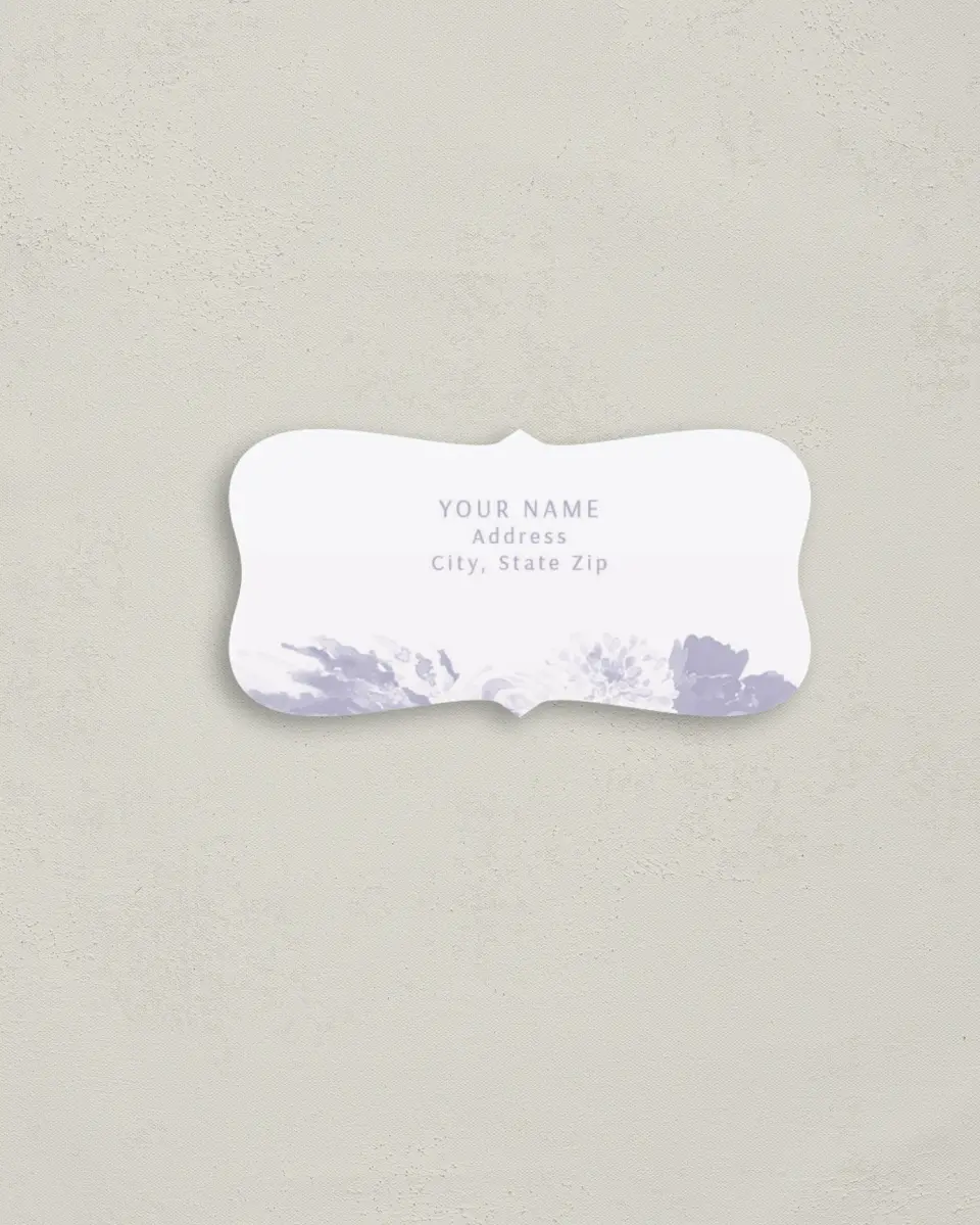 This is a 3" x 1½" Return Address Label called Sweet Botanical printed in full color