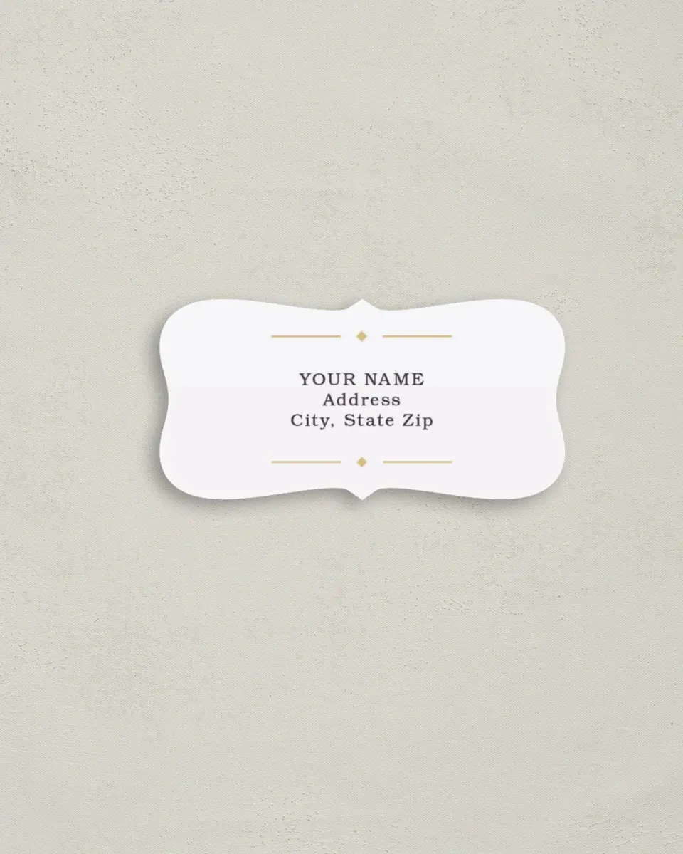 This is a 3" x 1½" Return Address Label called Royal Pattern printed in full color