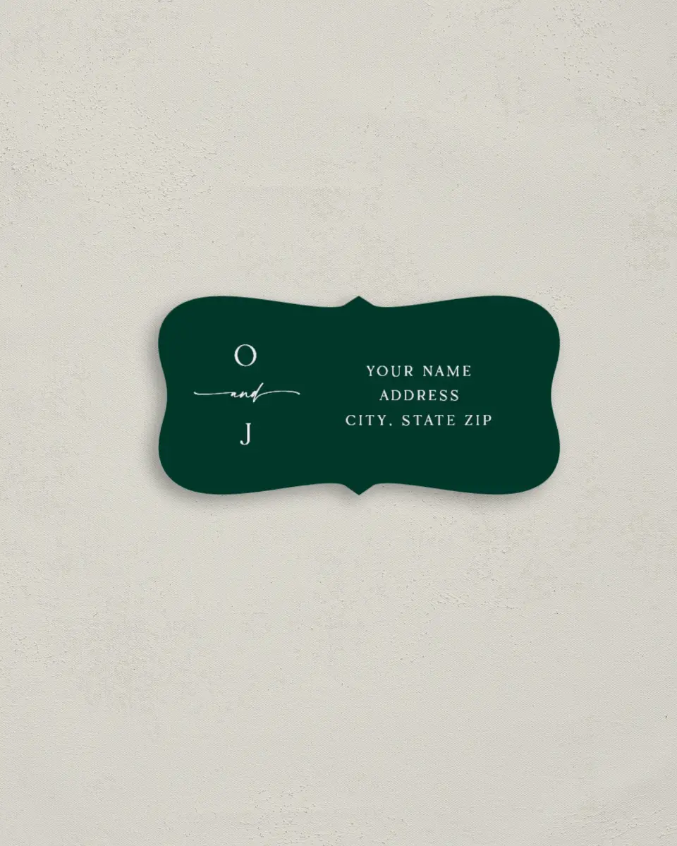 This is a 3" x 1½" Return Address Label called The Olivia printed in full color