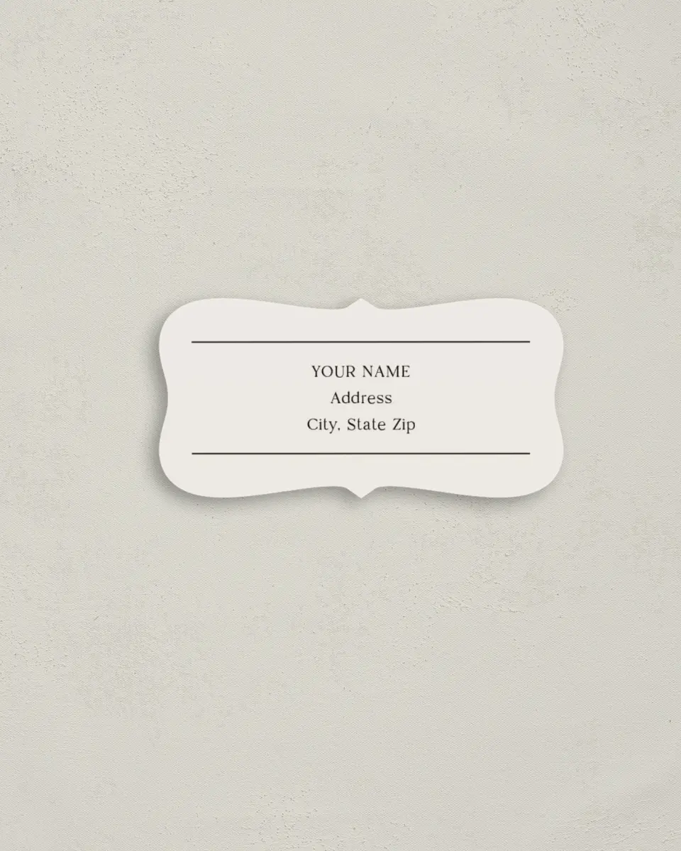 This is a 3" x 1½" Return Address Label called Noble Names printed in full color