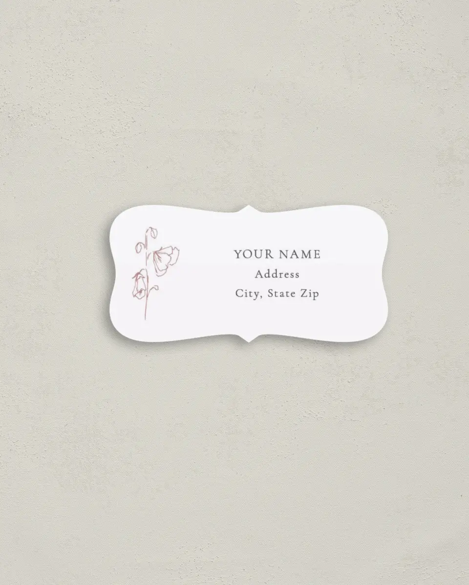 This is a 3" x 1½" Return Address Label called Cute + Charming printed in full color