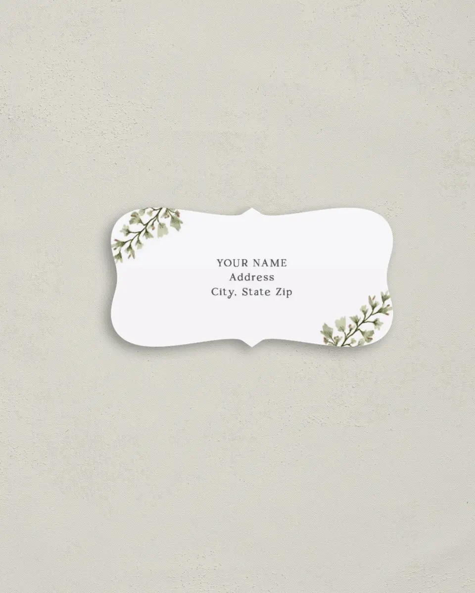 This is a 3" x 1½" Return Address Label called Leaves of Love printed in full color