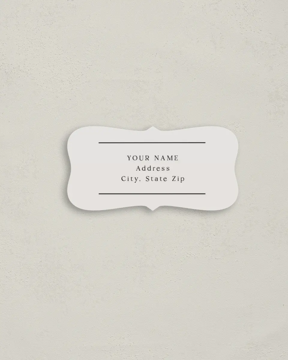 This is a 3" x 1½" Return Address Label called Styled Lines printed in full color