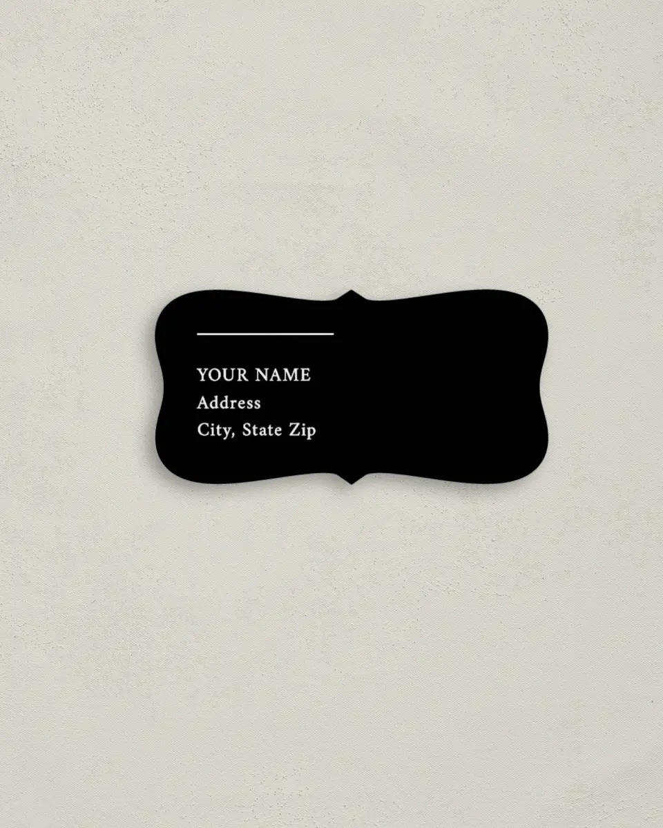 This is a 3" x 1½" Return Address Label called The Amber printed in full color