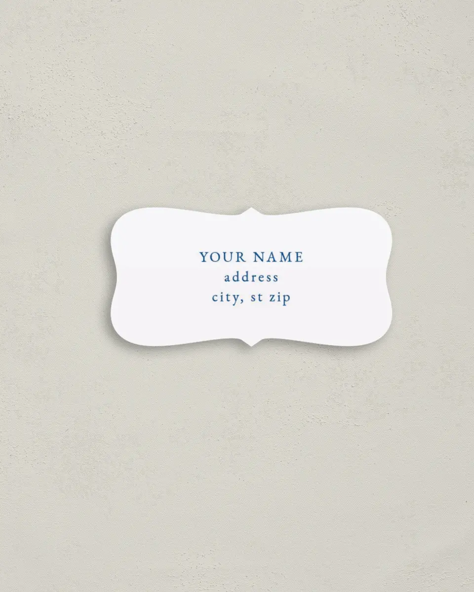 This is a 3" x 1½" Return Address Label called Ornamental Elegance printed in full color