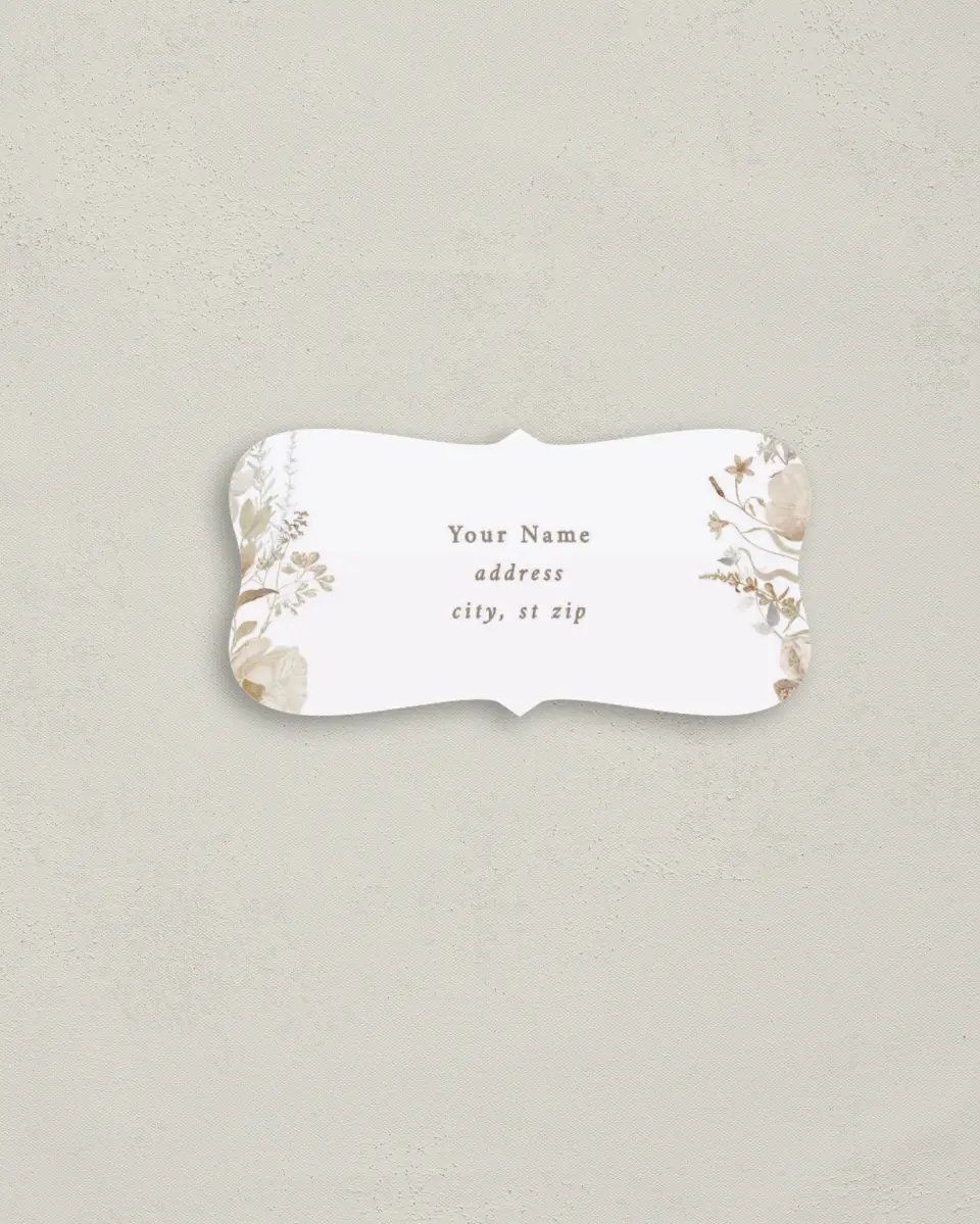 This is a 3" x 1½" Return Address Label called The Everly printed in full color