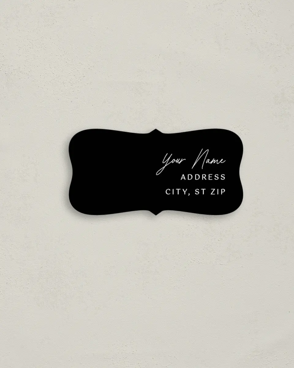 This is a 3" x 1½" Return Address Label called Scripted Love printed in full color