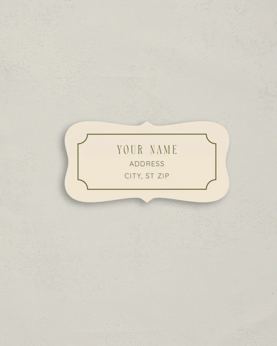 This is a 3" x 1½" Return Address Label called Desert Funk printed in full color