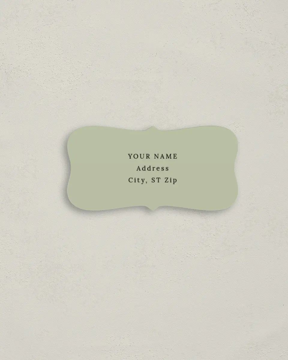 This is a 3" x 1½" Return Address Label called The Ruby printed in full color