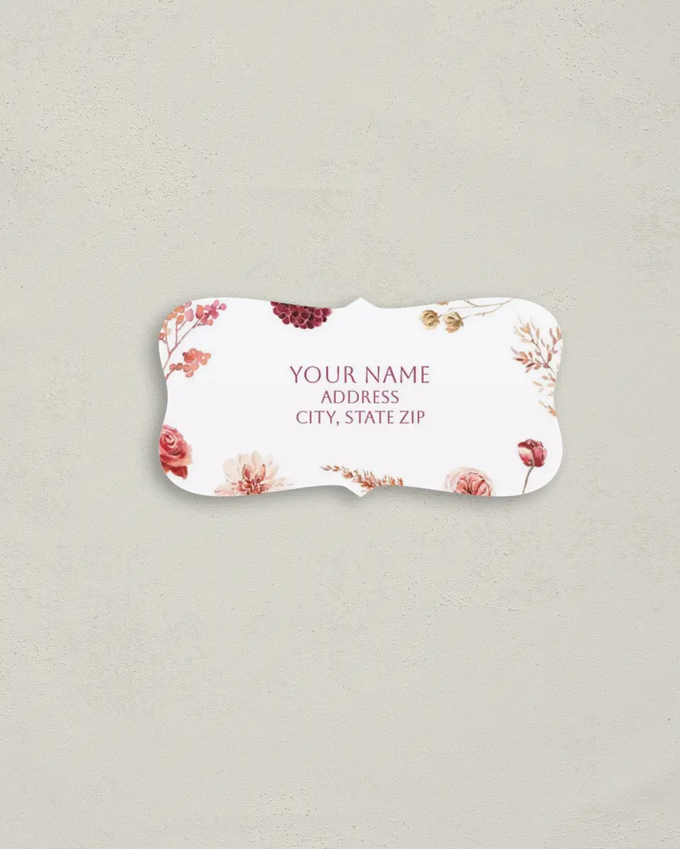 This is a 3" x 1½" Return Address Label called Mauvelous printed in full color