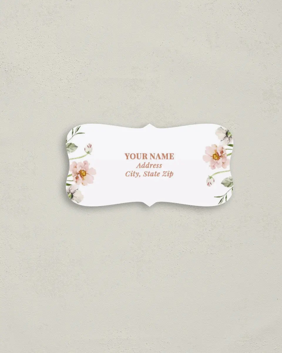 This is a 3" x 1½" Return Address Label called Gorgeous Blush printed in full color