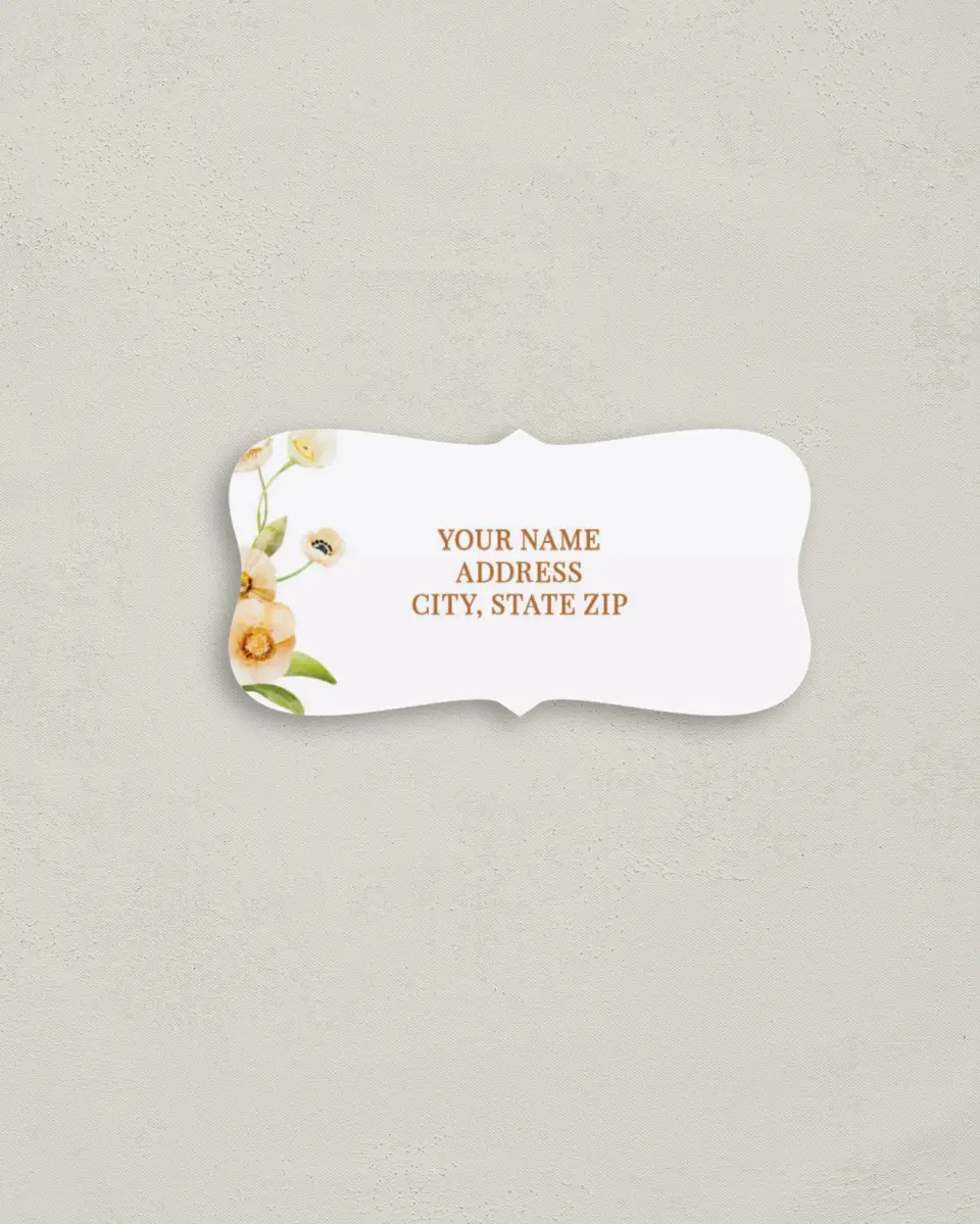 This is a 3" x 1½" Return Address Label called Sultry Sunshine printed in full color