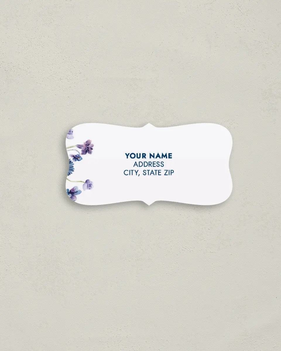 This is a 3" x 1½" Return Address Label called Abundant Blue printed in full color